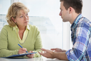 Teenager having a therapy session